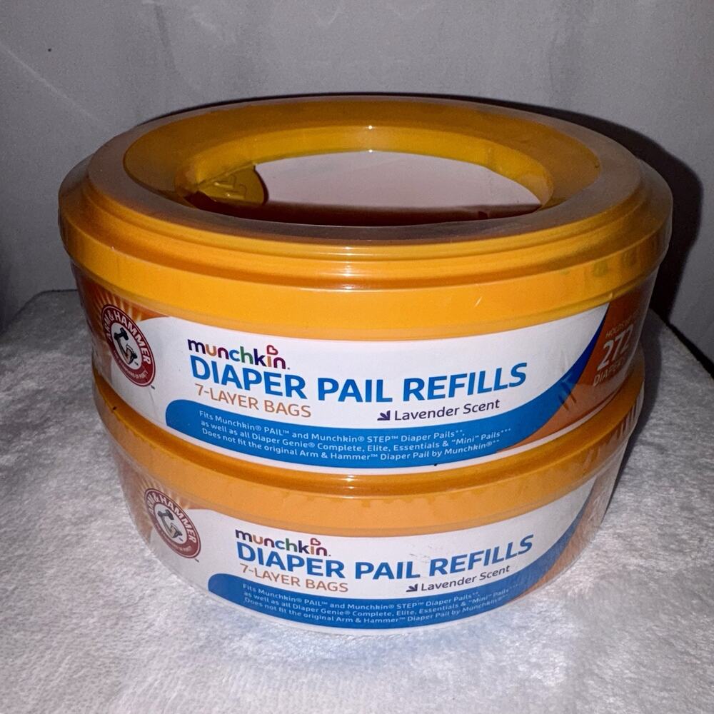 Munchkin Arm & Hammer Diaper Pail Refill Rings 544 Count Total LILAC SCENTED New